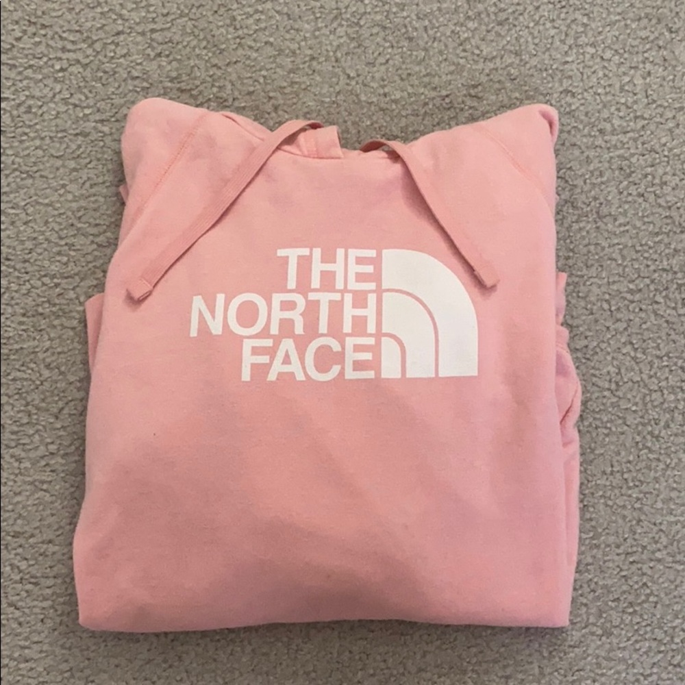 Salmon pink north face hoodie